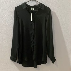 Black asos button down blouse size 10